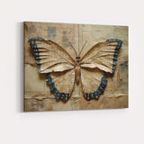 Folded Paper Butterfly Collage Antique Map And Manuscript Design Canvas Wall Art Print Decor Picture Ready to Hang