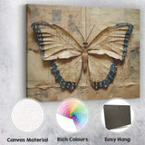 Folded Paper Butterfly Collage Antique Map And Manuscript Design Canvas Wall Art Print Decor Picture Ready to Hang