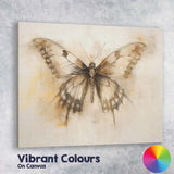 Sepia Sketch Style Distressed Butterfly Illustration Canvas Wall Art Print Decor Picture Ready to Hang