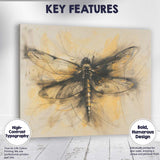 Artistic Dragonfly Ink Sketch Abstract Nature Illustration Canvas Wall Art Print Decor Picture Ready to Hang