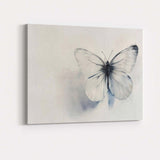 Monochrome White Butterfly Minimalist Watercolour Canvas Wall Art Print Decor Picture Ready to Hang