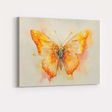 Golden Orange Butterfly Watercolour Nature Study Canvas Wall Art Print Decor Picture Ready to Hang