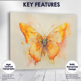 Golden Orange Butterfly Watercolour Nature Study Canvas Wall Art Print Decor Picture Ready to Hang