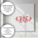 Red Butterfly Line Art Minimalist Nature Illustration Canvas Wall Art Print Decor Picture Ready to Hang