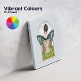 Elegant Butterfly Wings Female Portrait Surreal Nature Artwork Canvas Wall Art Print Decor Picture Ready to Hang