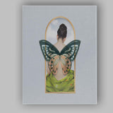 Elegant Butterfly Wings Female Portrait Surreal Nature Artwork Canvas Wall Art Print Decor Picture Ready to Hang