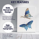 Elegant Blue Butterfly Natural History Scientific Artwork Canvas Wall Art Print Decor Picture Ready to Hang