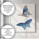 Elegant Blue Butterfly Natural History Scientific Artwork Canvas Wall Art Print Decor Picture Ready to Hang