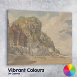 Coastal Cliffside Fishing Village Seaside Watercolour Landscape Canvas Wall Art Print Decor Picture Ready to Hang