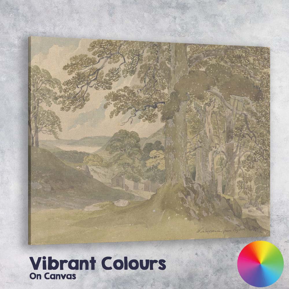 Peaceful Woodland Path Ancient Trees Countryside Watercolour Canvas Wall Art Print Decor Picture Ready to Hang