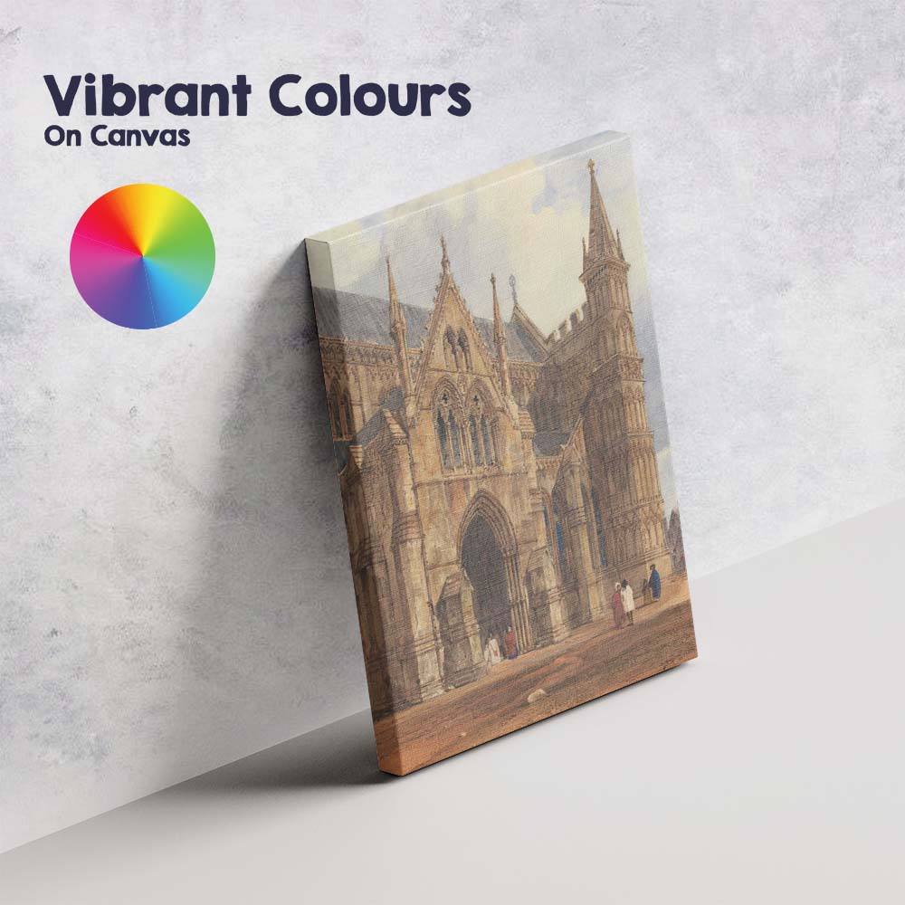 Historic Gothic Cathedral Architecture Watercolour Painting Canvas Wall Art Print Decor Picture Ready to Hang