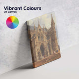 Historic Gothic Cathedral Architecture Watercolour Painting Canvas Wall Art Print Decor Picture Ready to Hang