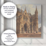 Historic Gothic Cathedral Architecture Watercolour Painting Canvas Wall Art Print Decor Picture Ready to Hang