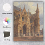 Historic Gothic Cathedral Architecture Watercolour Painting Canvas Wall Art Print Decor Picture Ready to Hang