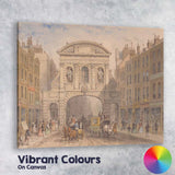 Victorian City Street Archway Horse Carriage Watercolour Canvas Wall Art Print Decor Picture Ready to Hang