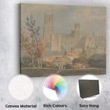 Grand Gothic Cathedral Cityscape Watercolour Architectural Canvas Wall Art Print Decor Picture Ready to Hang