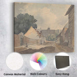 Historic European Town Street Watercolour Architectural Landscape Canvas Wall Art Print Decor Picture Ready to Hang