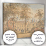 Historic University Courtyard Academic Architecture Watercolour Scene Canvas Wall Art Print Decor Picture Ready to Hang