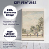 Elegant Georgian Garden Pavilion Croquet Scene Watercolour Landscape Canvas Wall Art Print Decor Picture Ready to Hang