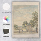 Elegant Georgian Garden Pavilion Croquet Scene Watercolour Landscape Canvas Wall Art Print Decor Picture Ready to Hang