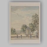 Elegant Georgian Garden Pavilion Croquet Scene Watercolour Landscape Canvas Wall Art Print Decor Picture Ready to Hang
