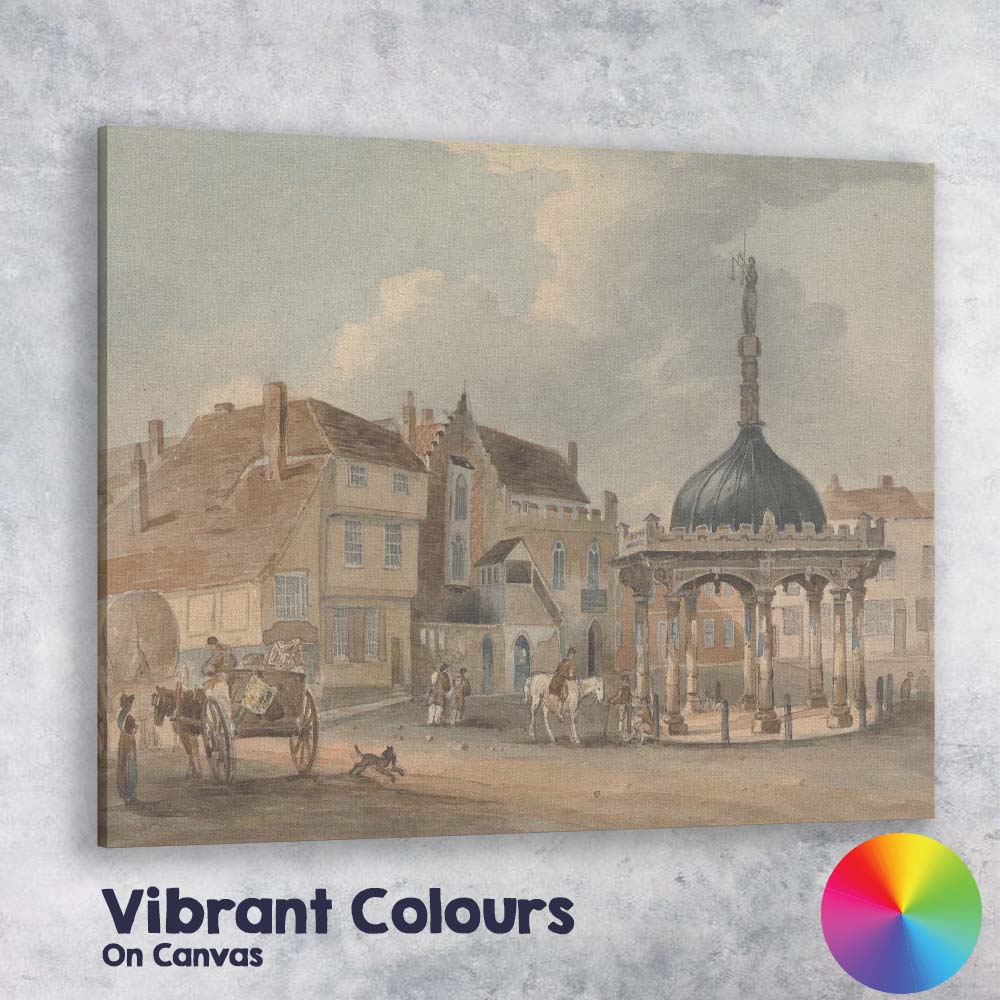 Historic Market Cross Town Square Architectural Watercolour Canvas Wall Art Print Decor Picture Ready to Hang