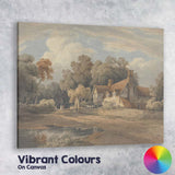 Country Manor House Woodland Estate Watercolour Landscape Canvas Wall Art Print Decor Picture Ready to Hang