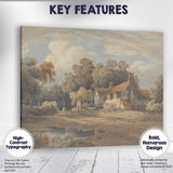 Country Manor House Woodland Estate Watercolour Landscape Canvas Wall Art Print Decor Picture Ready to Hang