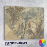 Romantic Woodland Waterfall Rocky Gorge Sketch Watercolour Landscape Canvas Wall Art Print Decor Picture Ready to Hang