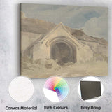 Historic Gothic Church Porch Architectural Watercolour Study Canvas Wall Art Print Decor Picture Ready to Hang