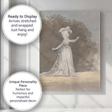 Elegant Georgian Lady In White Gown Watercolour Portrait Canvas Wall Art Print Decor Picture Ready to Hang