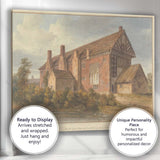 Historic Tudor Manor House Lancashire Watercolour Landscape Canvas Wall Art Print Decor Picture Ready to Hang