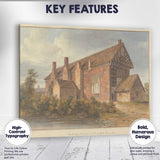 Historic Tudor Manor House Lancashire Watercolour Landscape Canvas Wall Art Print Decor Picture Ready to Hang