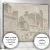 Historic Timber Framed Village Street English Architecture Watercolour Canvas Wall Art Print Decor Picture Ready to Hang