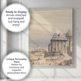 Paris Riverside Architecture Classical Cityscape Watercolour Painting Canvas Wall Art Print Decor Picture Ready to Hang