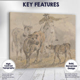 Cattle Drover Herding Livestock Rural Farm Watercolour Sketch Canvas Wall Art Print Decor Picture Ready to Hang