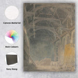 Gothic Timber Roof Interior Historic Architecture Watercolour Canvas Wall Art Print Decor Picture Ready to Hang
