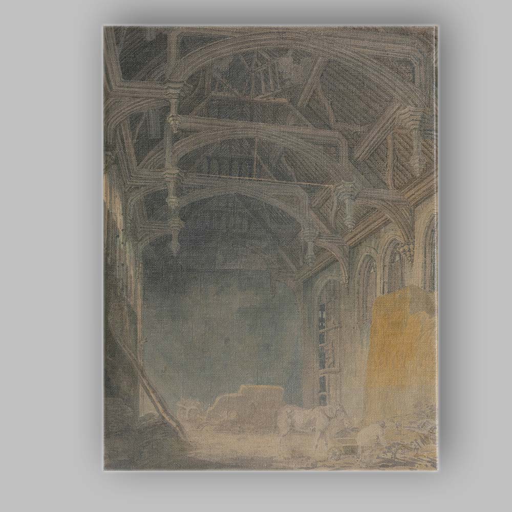 Gothic Timber Roof Interior Historic Architecture Watercolour Canvas Wall Art Print Decor Picture Ready to Hang