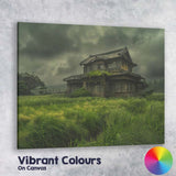 Moody Abandoned Japanese House Rainy Countryside Landscape Canvas Wall Art Print Decor Picture Ready to Hang