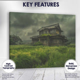 Moody Abandoned Japanese House Rainy Countryside Landscape Canvas Wall Art Print Decor Picture Ready to Hang