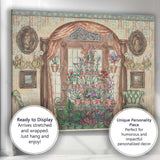Victorian Floral Conservatory Interior Watercolour Garden Room Canvas Wall Art Print Decor Picture Ready to Hang