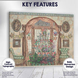Victorian Floral Conservatory Interior Watercolour Garden Room Canvas Wall Art Print Decor Picture Ready to Hang