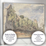 Romantic Abbey Ruins Woodland Watercolour Landscape Canvas Wall Art Print Decor Picture Ready to Hang