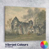 Romantic Gothic Abbey Ruins Countryside Watercolour Canvas Wall Art Print Decor Picture Ready to Hang