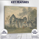 Romantic Gothic Abbey Ruins Countryside Watercolour Canvas Wall Art Print Decor Picture Ready to Hang