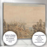 Panoramic Cathedral Cityscape Historic Watercolour Canvas Wall Art Print Decor Picture Ready to Hang
