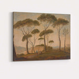 Italian Umbrella Pine Trees Classical Landscape Watercolour Painting Canvas Wall Art Print Decor Picture Ready to Hang