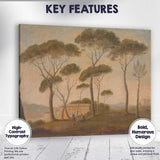 Italian Umbrella Pine Trees Classical Landscape Watercolour Painting Canvas Wall Art Print Decor Picture Ready to Hang