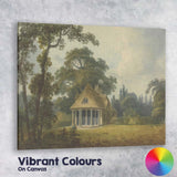 Thatched Garden Pavilion Country Estate Landscape Watercolour Canvas Wall Art Print Decor Picture Ready to Hang
