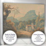 Mountain Chapel Watercolour Landscape Scenic Woodland Architecture Canvas Wall Art Print Decor Picture Ready to Hang